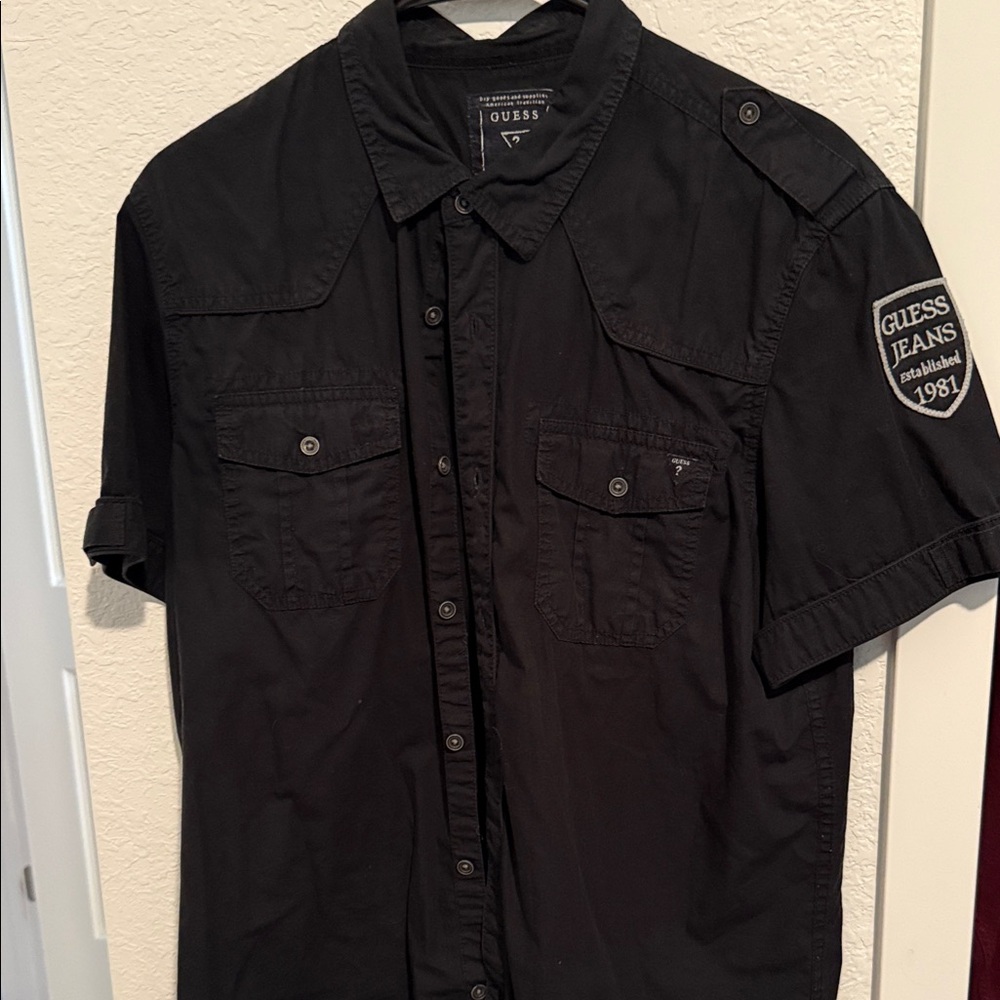 Guess Black Casual Button Down Shirt